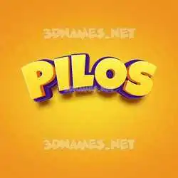 pilos in Orange Toon style - 3D name wallpaper
