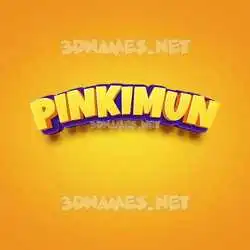pinkimun in Orange Toon style - 3D name wallpaper