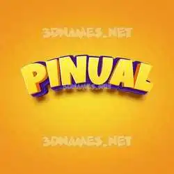 pinual in Orange Toon style - 3D name wallpaper