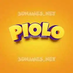 piolo in Orange Toon style - 3D name wallpaper