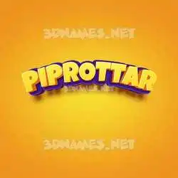 piprottar in Orange Toon style - 3D name wallpaper