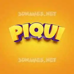 piqui in Orange Toon style - 3D name wallpaper