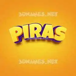 piras in Orange Toon style - 3D name wallpaper