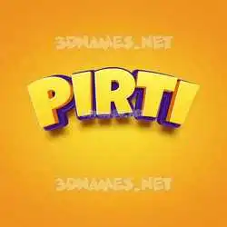 pirti in Orange Toon style - 3D name wallpaper