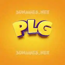 plg in Orange Toon style - 3D name wallpaper