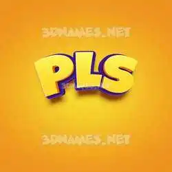 pls in Orange Toon style - 3D name wallpaper