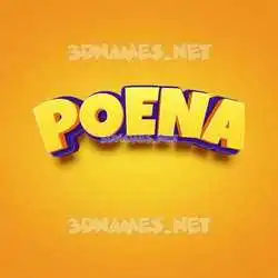 poena in Orange Toon style - 3D name wallpaper