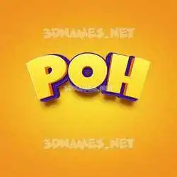 poh in Orange Toon style - 3D name wallpaper
