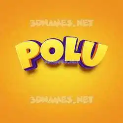 polu in Orange Toon style - 3D name wallpaper