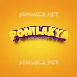 ponilakya in Orange Toon style - 3D name wallpaper