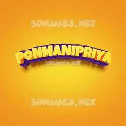ponmanipriya in Orange Toon style - 3D name wallpaper