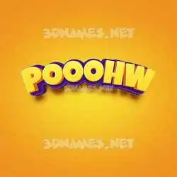 pooohw in Orange Toon style - 3D name wallpaper