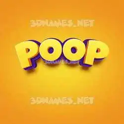 poop in Orange Toon style - 3D name wallpaper