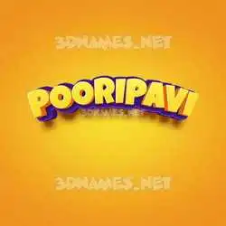 pooripavi in Orange Toon style - 3D name wallpaper