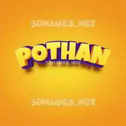 pothan in Orange Toon style - 3D name wallpaper
