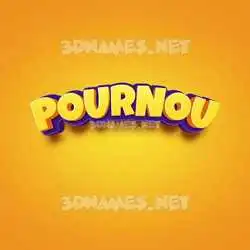 pournou in Orange Toon style - 3D name wallpaper
