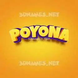 poyona in Orange Toon style - 3D name wallpaper