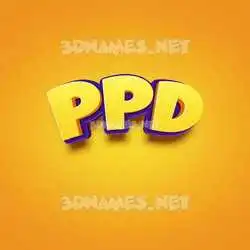 ppd in Orange Toon style - 3D name wallpaper