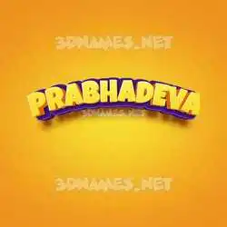 prabhadeva in Orange Toon style - 3D name wallpaper