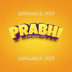 prabhi in Orange Toon style - 3D name wallpaper