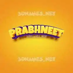 prabhneet in Orange Toon style - 3D name wallpaper