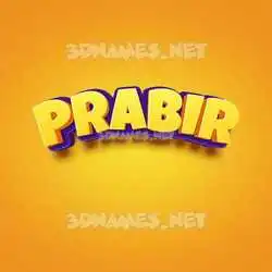 prabir in Orange Toon style - 3D name wallpaper