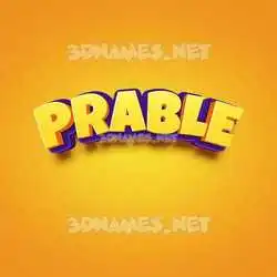 prable in Orange Toon style - 3D name wallpaper