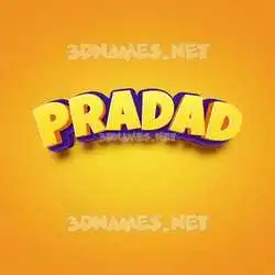 pradad in Orange Toon style - 3D name wallpaper