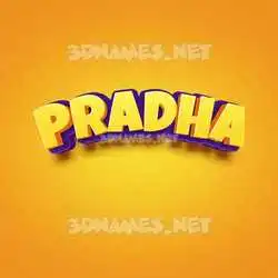 pradha in Orange Toon style - 3D name wallpaper