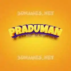praduman in Orange Toon style - 3D name wallpaper