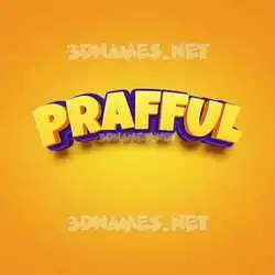 prafful in Orange Toon style - 3D name wallpaper