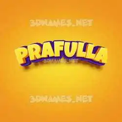 prafulla in Orange Toon style - 3D name wallpaper