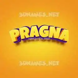 pragna in Orange Toon style - 3D name wallpaper