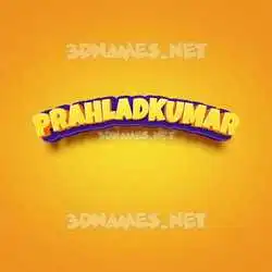 prahladkumar in Orange Toon style - 3D name wallpaper