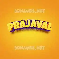 prajaval in Orange Toon style - 3D name wallpaper