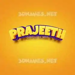 prajeeth in Orange Toon style - 3D name wallpaper