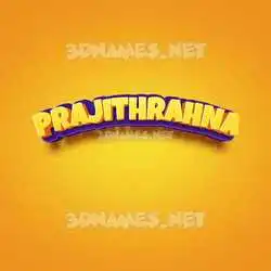 prajithrahna in Orange Toon style - 3D name wallpaper