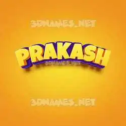 prakash in Orange Toon style - 3D name wallpaper