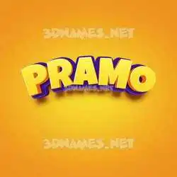 pramo in Orange Toon style - 3D name wallpaper