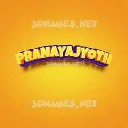 pranayajyoth in Orange Toon style - 3D name wallpaper