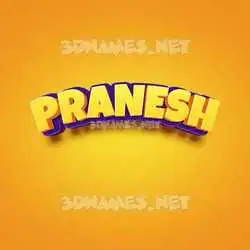 pranesh in Orange Toon style - 3D name wallpaper