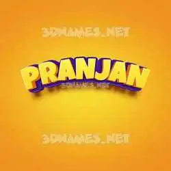 pranjan in Orange Toon style - 3D name wallpaper