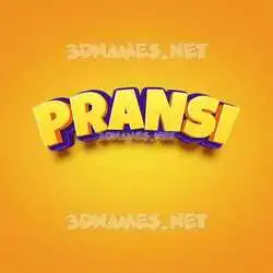 pransi in Orange Toon style - 3D name wallpaper