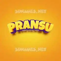 pransu in Orange Toon style - 3D name wallpaper