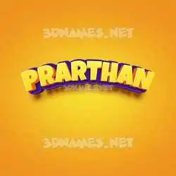 prarthan in Orange Toon style - 3D name wallpaper