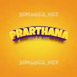 prarthana in Orange Toon style - 3D name wallpaper