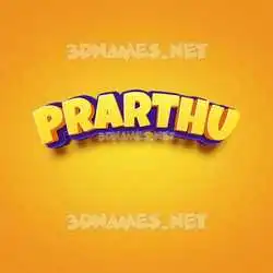 prarthu in Orange Toon style - 3D name wallpaper