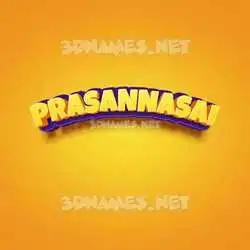 prasannasai in Orange Toon style - 3D name wallpaper