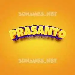 prasanto in Orange Toon style - 3D name wallpaper