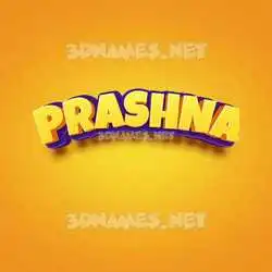 prashna in Orange Toon style - 3D name wallpaper